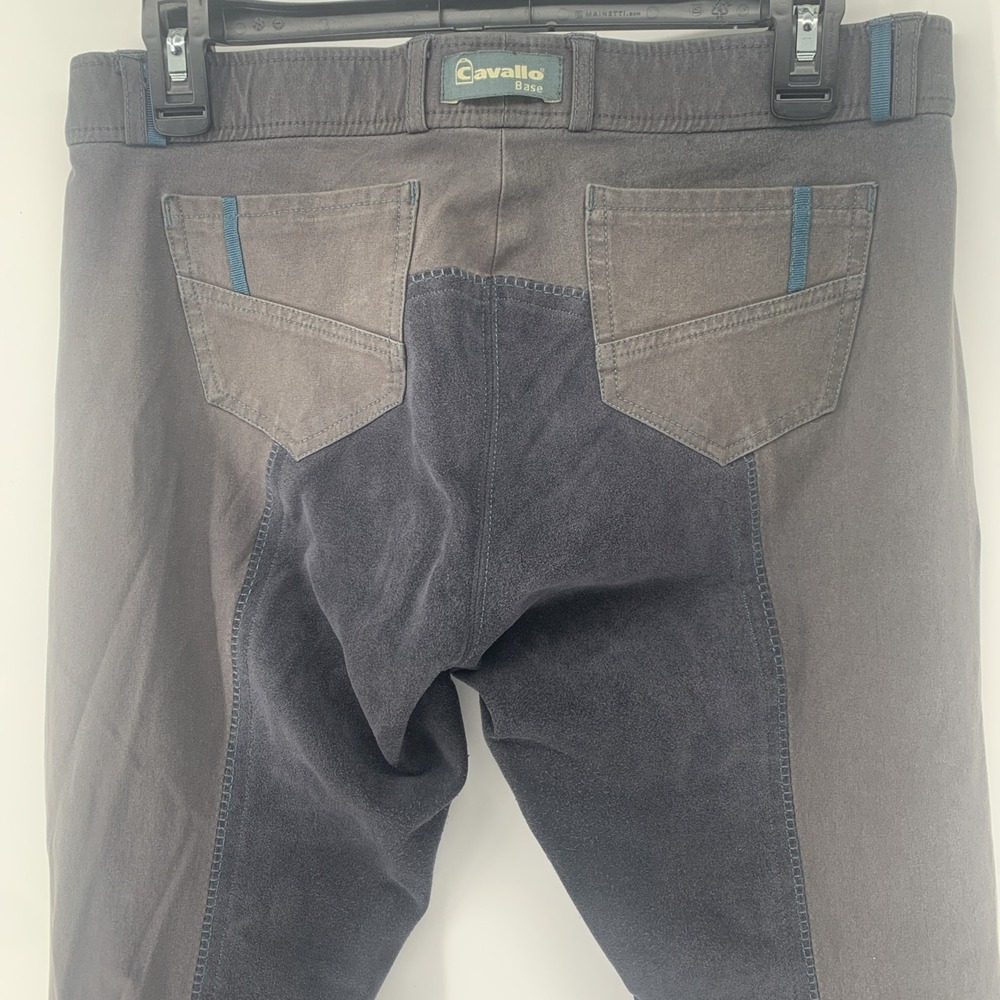 Cavallo Base Women's Two-Tone Riding Breeches - Gray & Navy